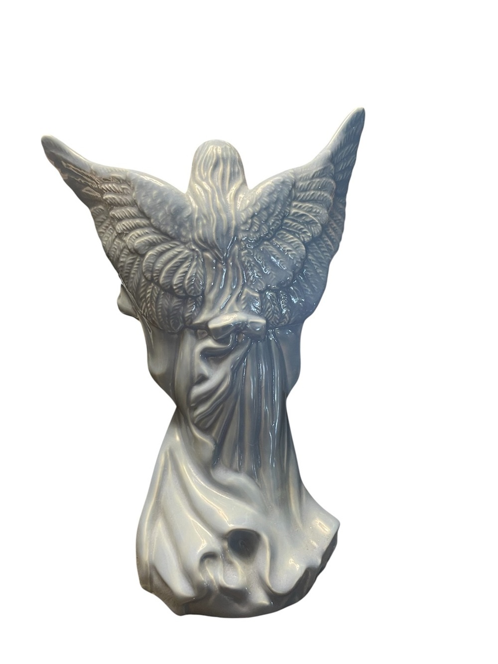 Beautiful Vintage 1970’s Baby Blue Ceramic Angel Figurine with Harp. Like new! - Picture 2 of 2
